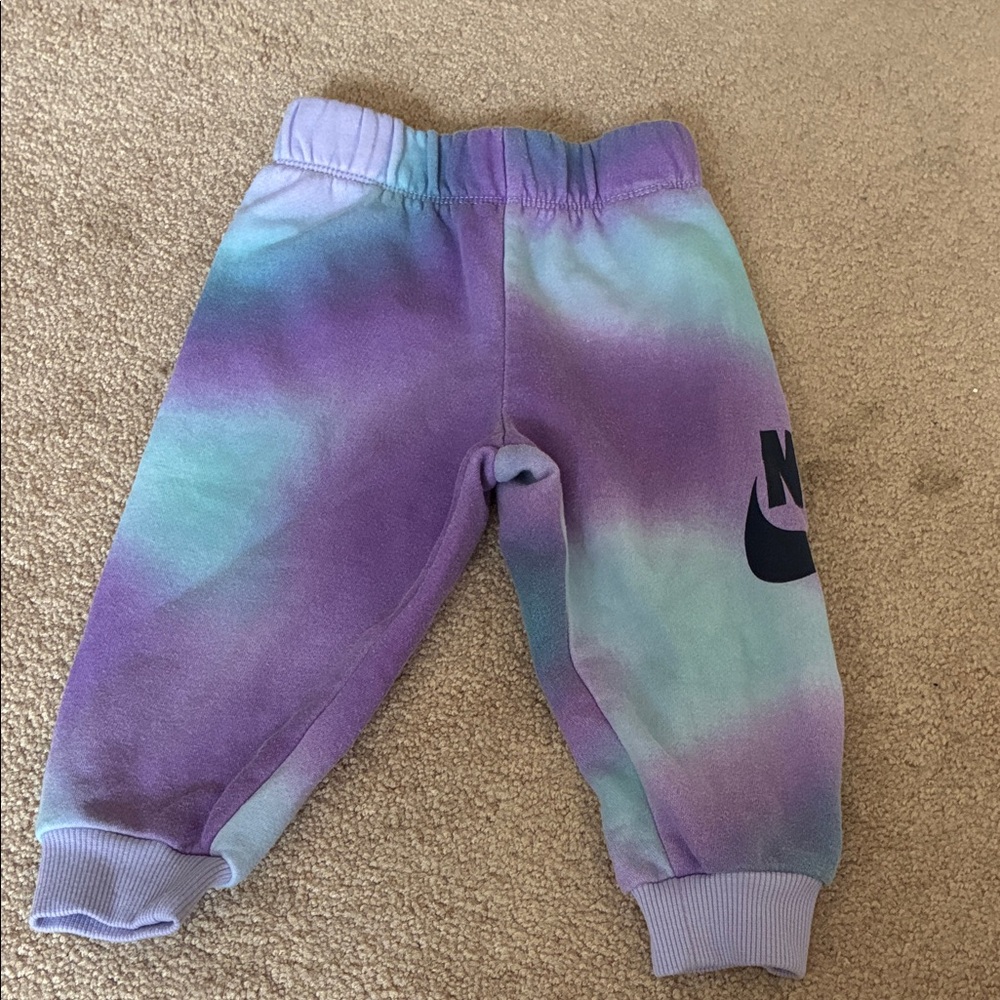 Nike Kids Pastel Tie-Dye Joggers - Purple and Blue